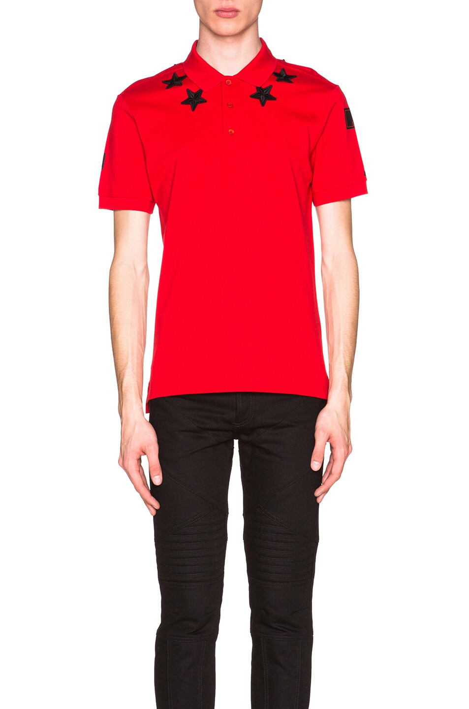 Image 1 of Givenchy Cuban Fit Star Collar 74 Polo in Red