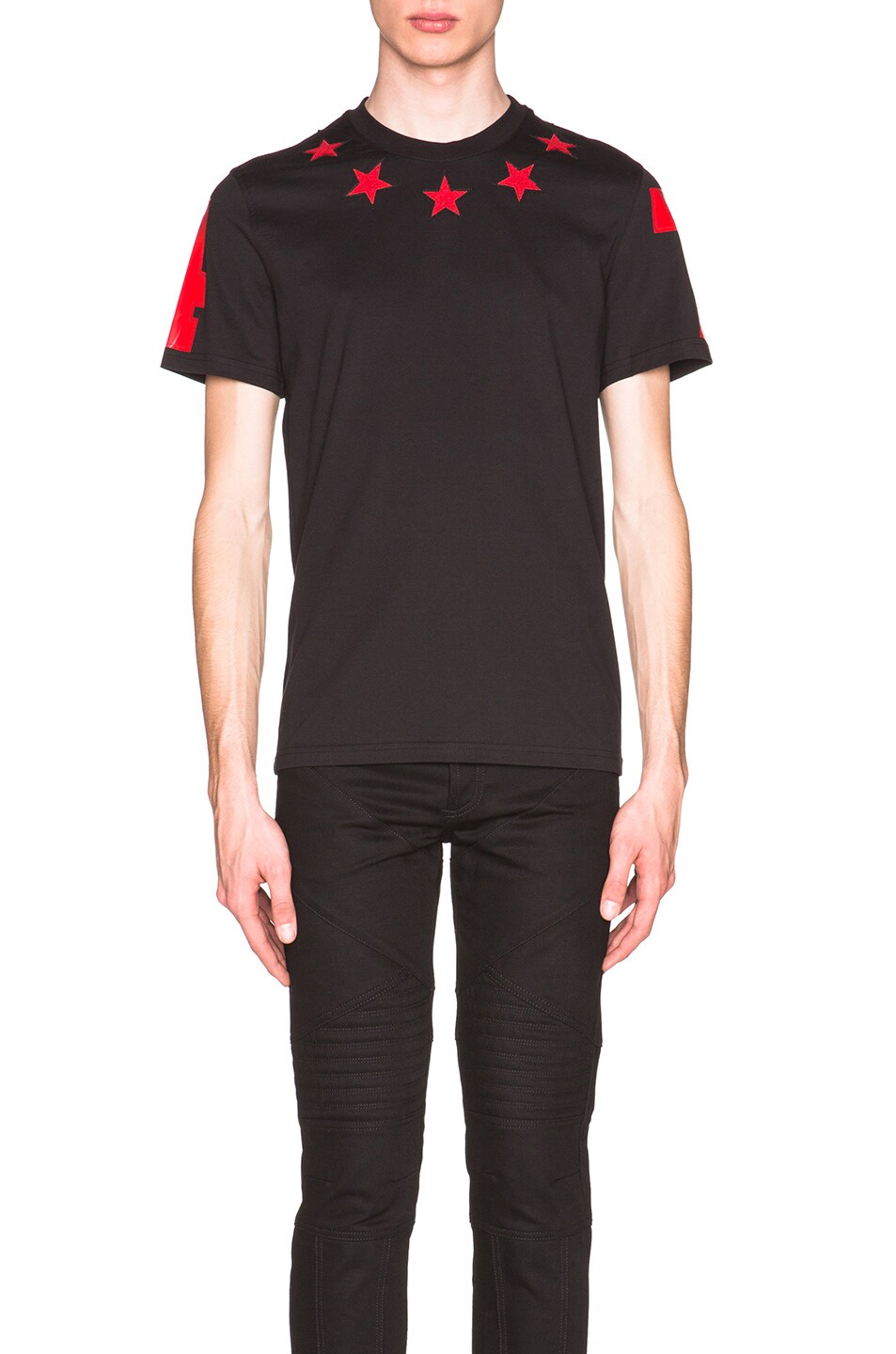 Image 1 of Givenchy Cuban Fit Star Collar 74 Tee in Black
