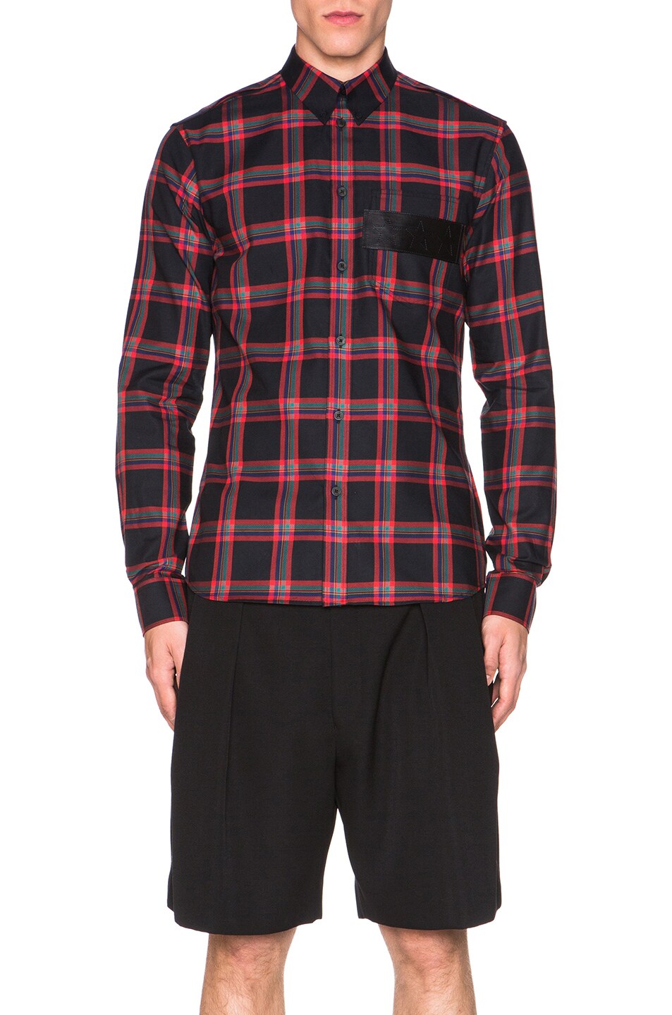 Image 1 of Givenchy Plaid Button Down Shirt in Red