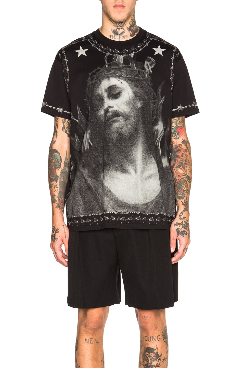 Image 1 of Givenchy Jesus Print Tee in Black