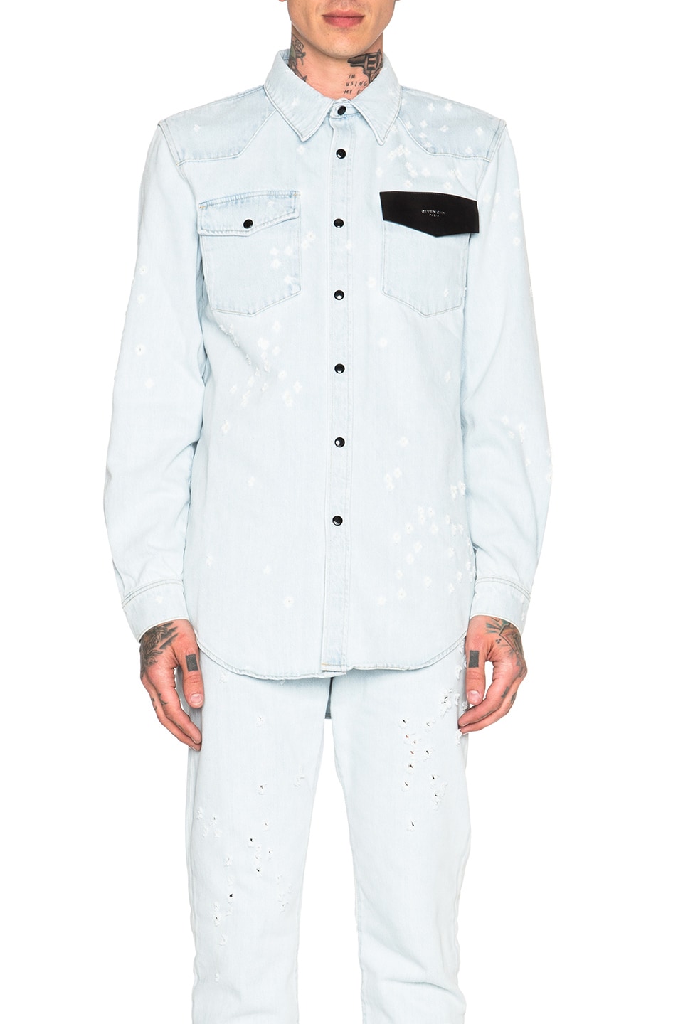Image 1 of Givenchy Denim Shirt in Light Blue