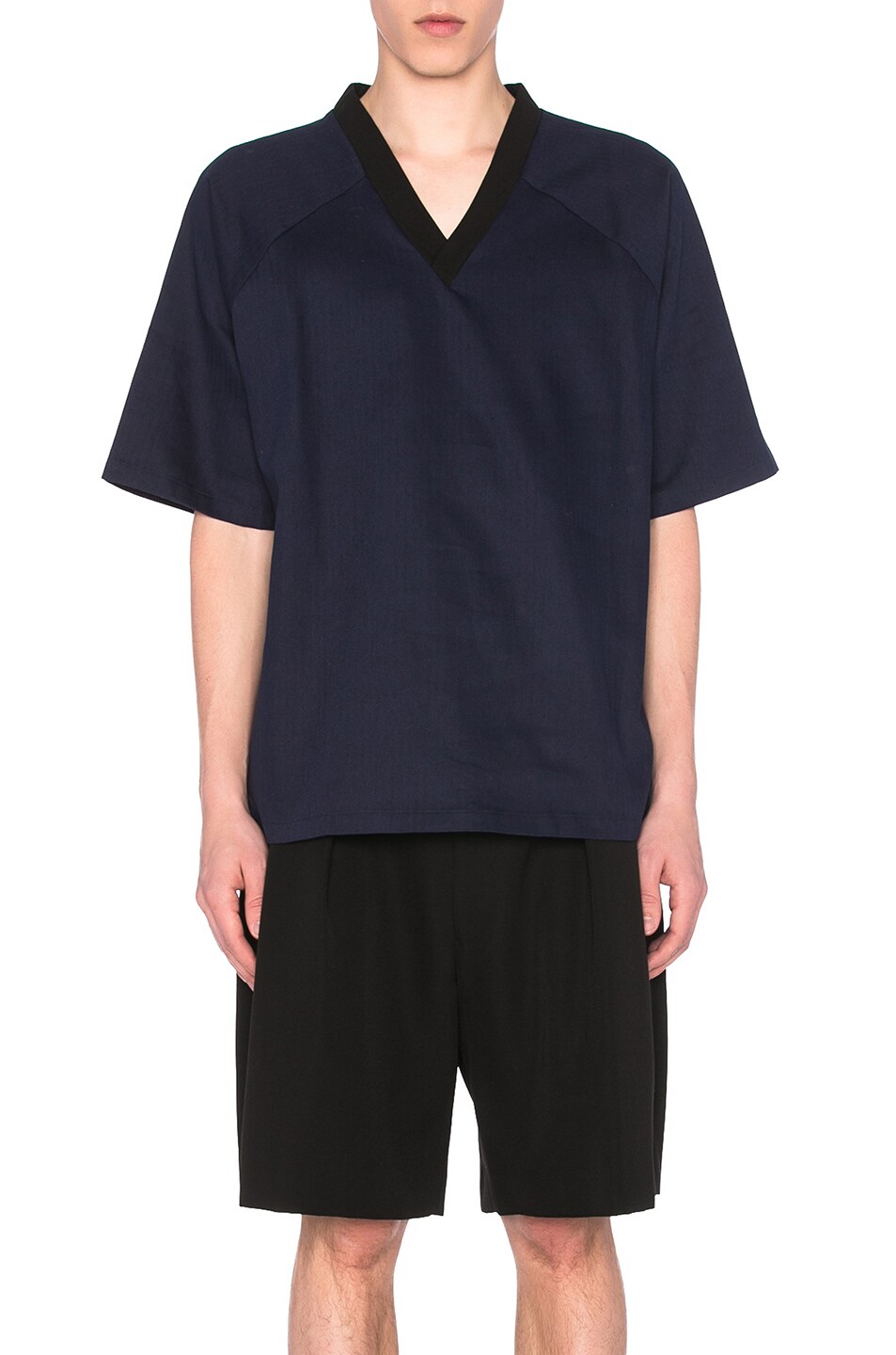 Image 1 of Givenchy V Neck Tee in Navy