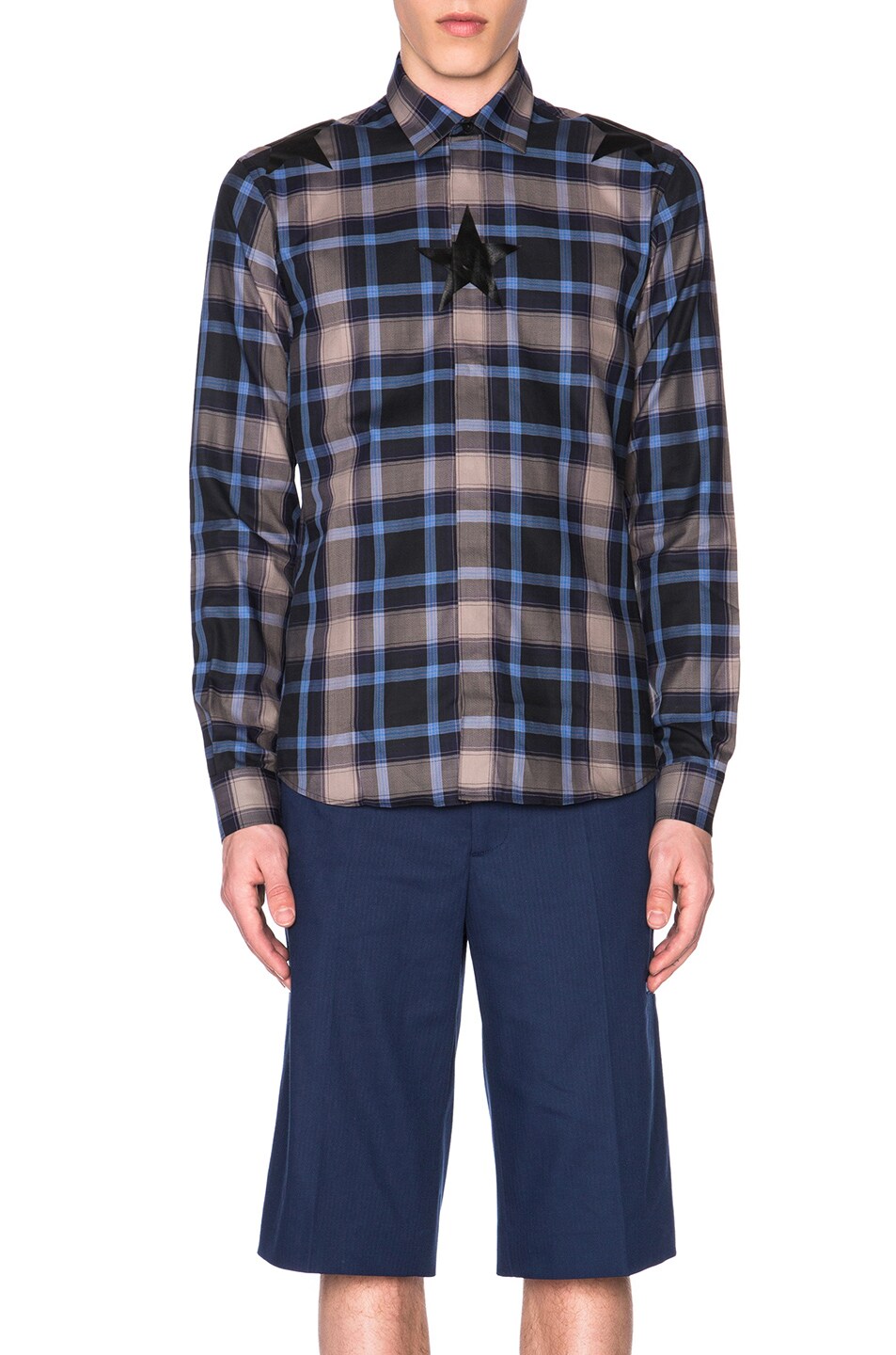 Image 1 of Givenchy Plaid Shirt in Moroccan Blue