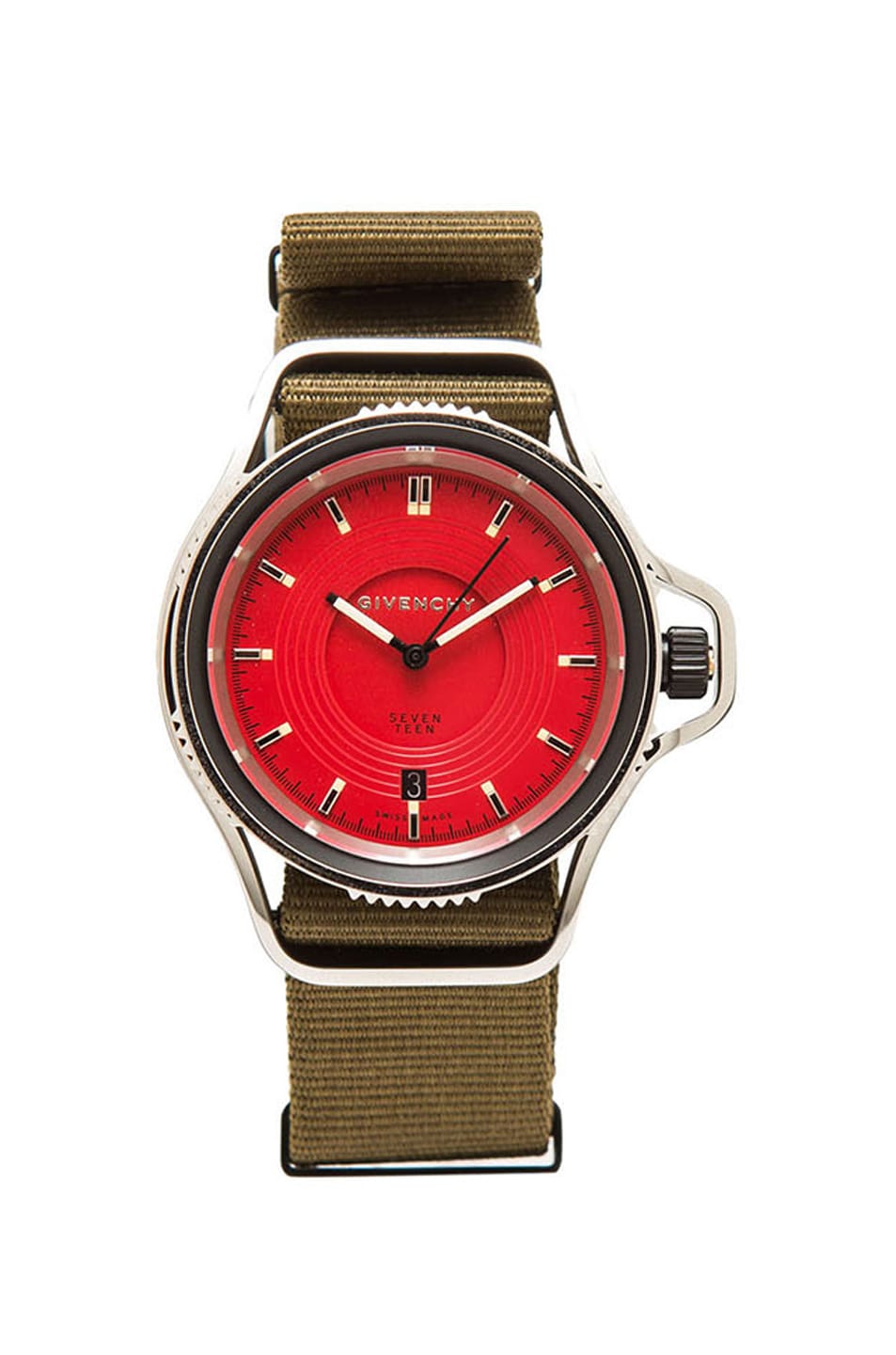 Image 1 of Givenchy Seventeen Watch in Green & Red