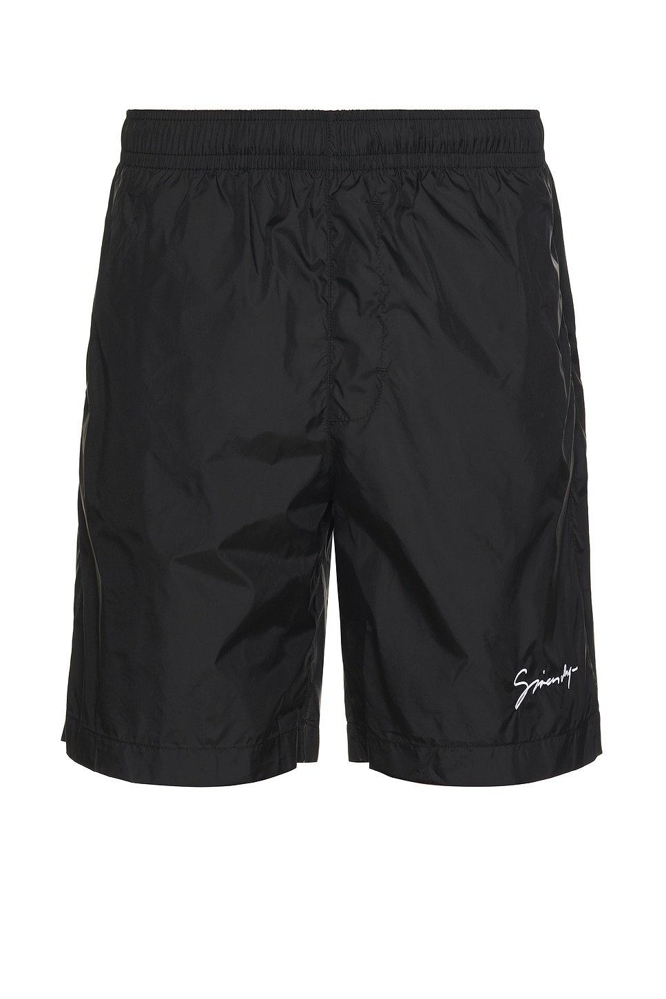 Image 1 of Givenchy Long Logo Embroidery Swim Short in Black & White