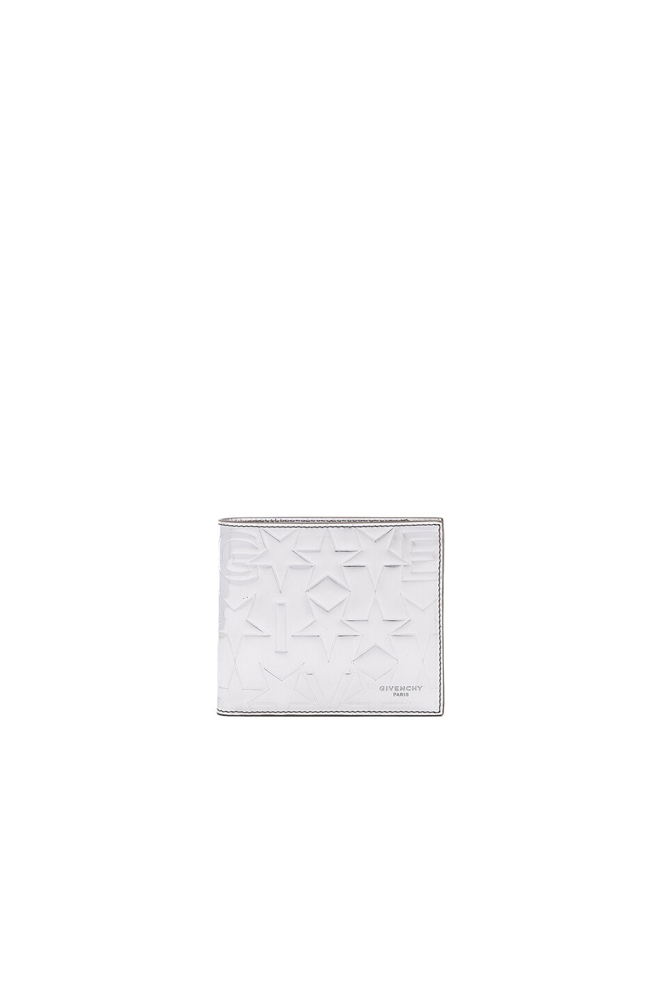 Image 1 of Givenchy Star Embossed Billfold Wallet in Silver