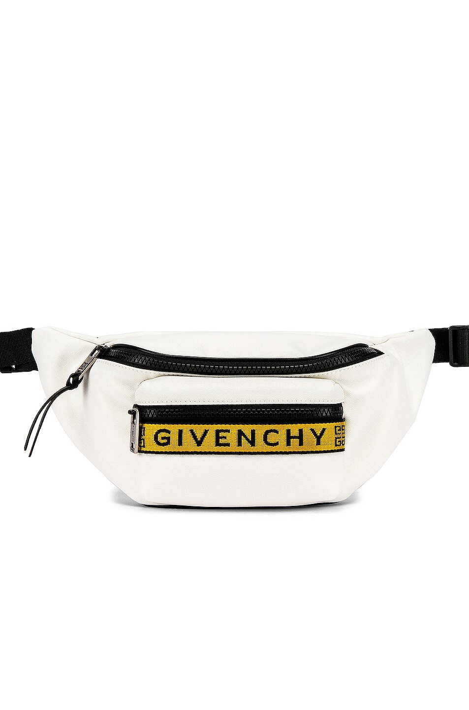 Image 1 of Givenchy Logo Webbing Fanny Pack in White & Yellow