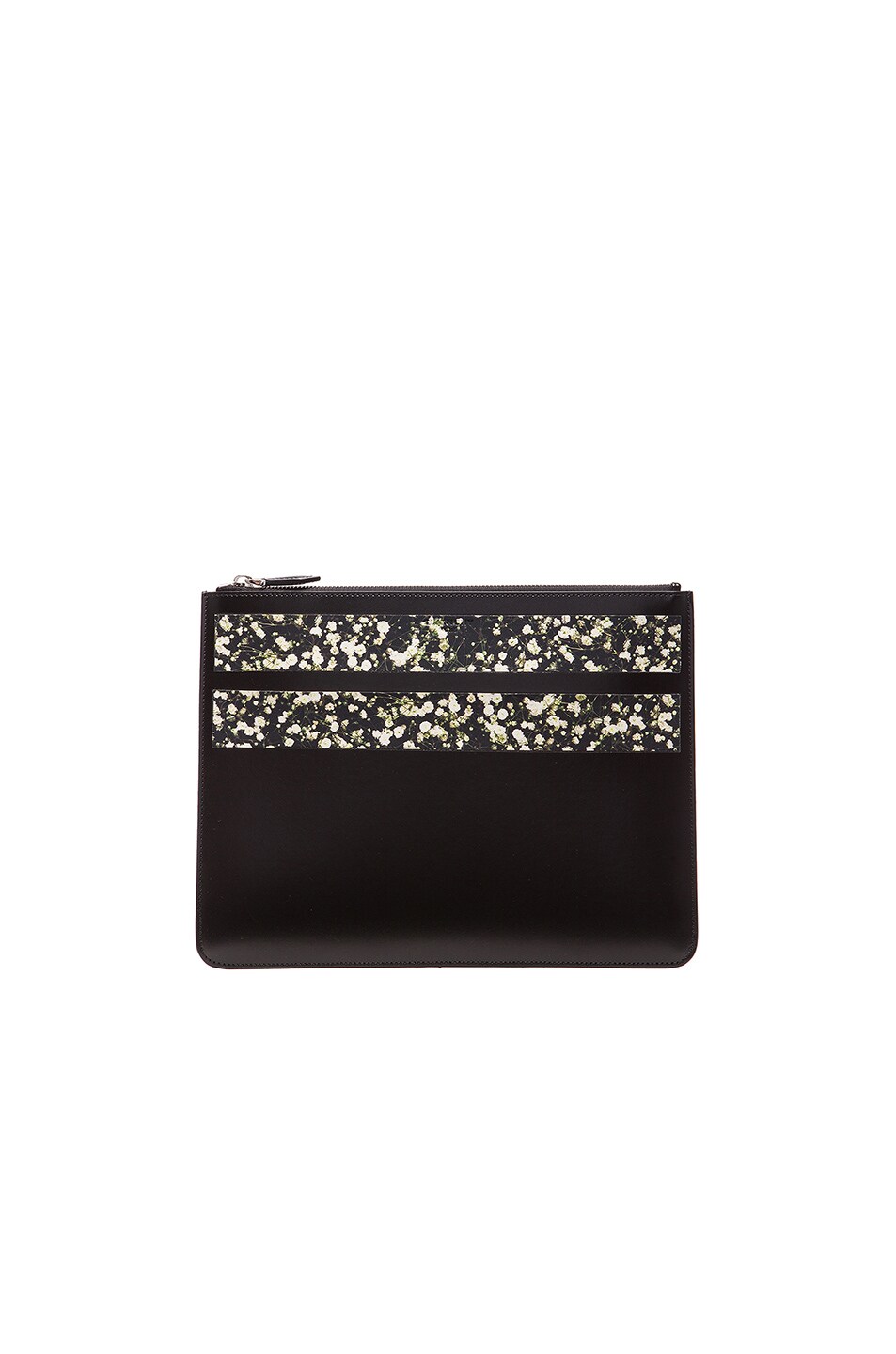 Image 1 of Givenchy Large Pouch with Floral Stripes in Black