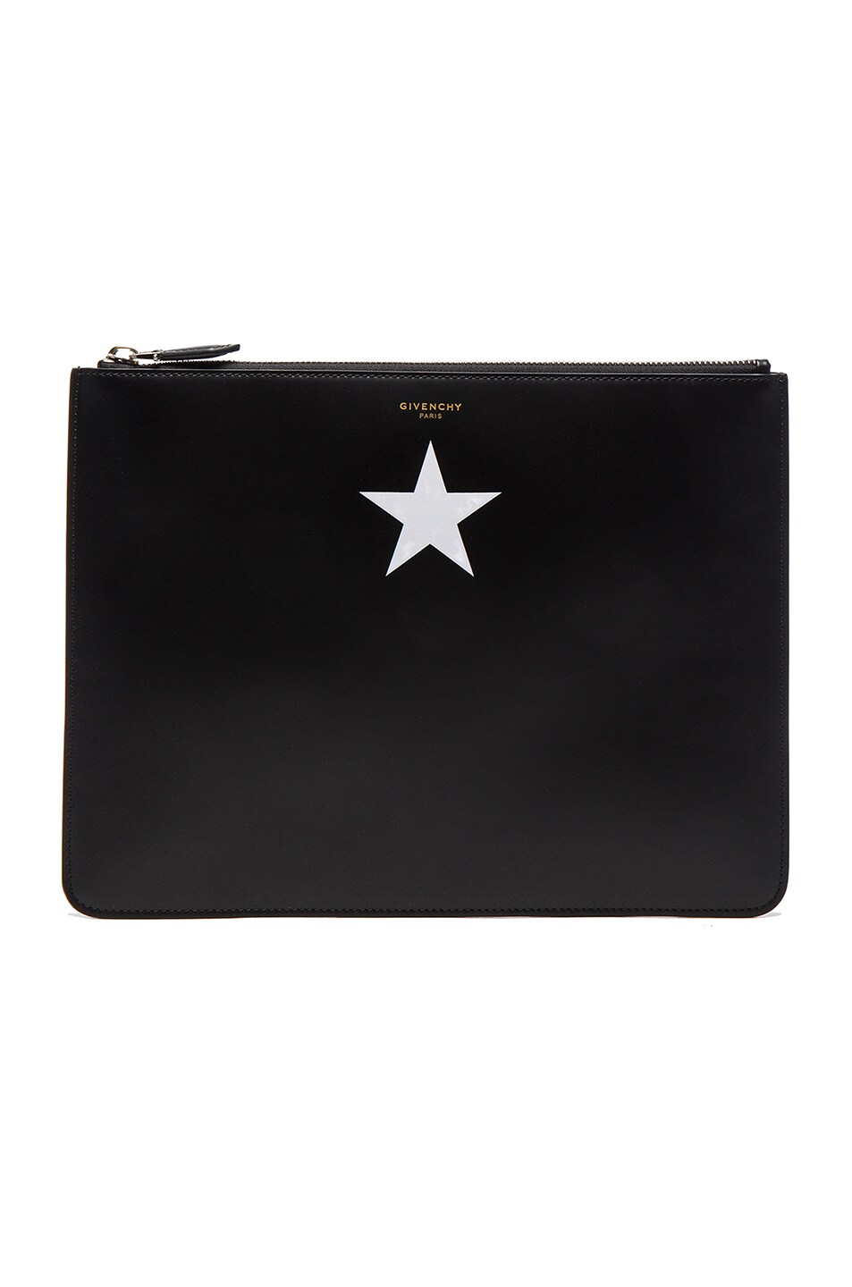 Image 1 of Givenchy White Star on Leather Pouch in Black