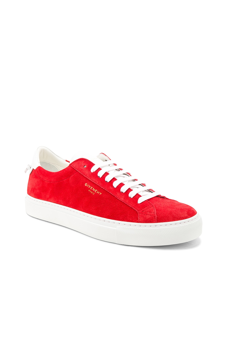 Image 1 of Givenchy Suede Urban Street Low Top Sneakers in Red & White