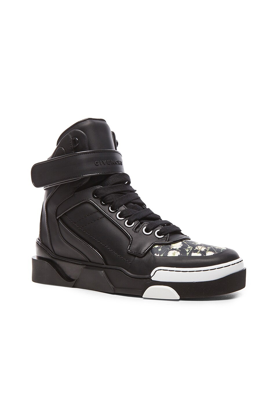 Image 1 of Givenchy Baby's Breath Toe Tyson Leather Sneakers in Black & Multi