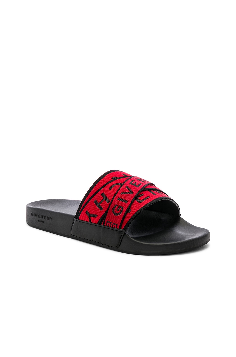 Image 1 of Givenchy Slide Sandals in Red & Black