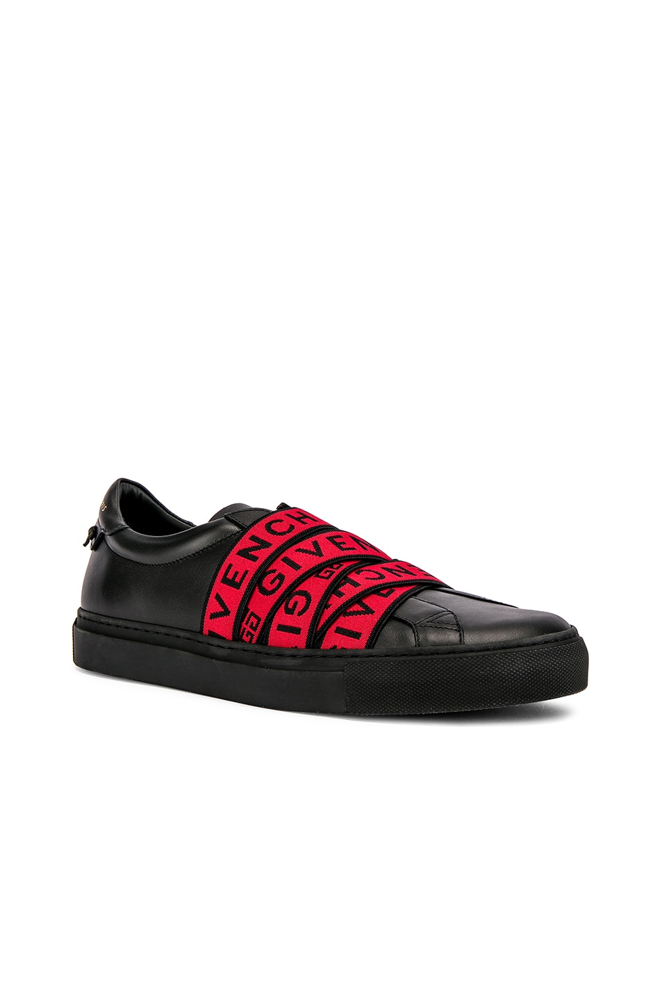 Image 1 of Givenchy Logo Webbing Street Sneaker in Black & Red