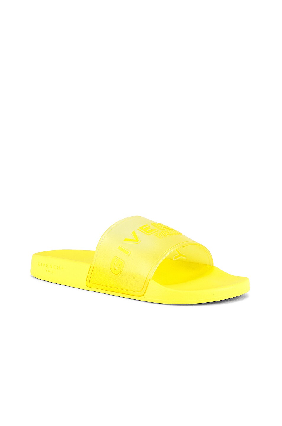 Image 1 of Givenchy Slide Flat Sandal Rubber in Fluo Yellow