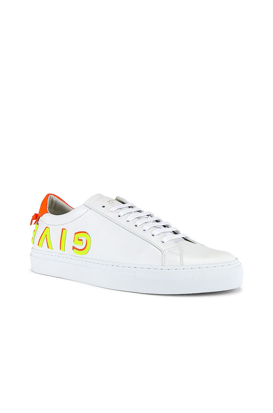 Image 1 of Givenchy Low Top Urban Street Givenchy Letter Sneaker in White & Orange