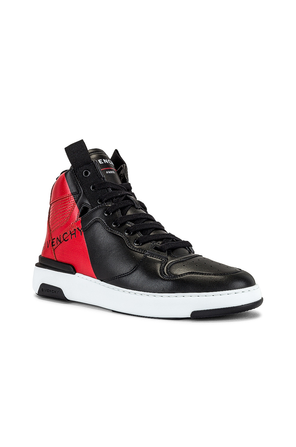 Image 1 of Givenchy Hi Top Wing Sneaker in Black & Red
