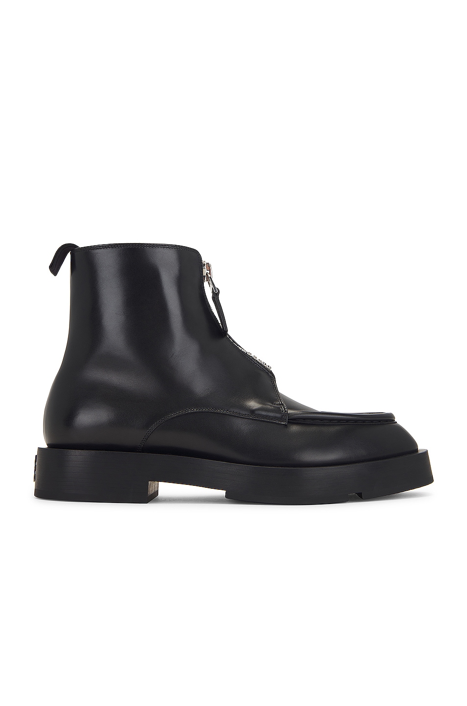 Squared Zip Ankle Boot in Black