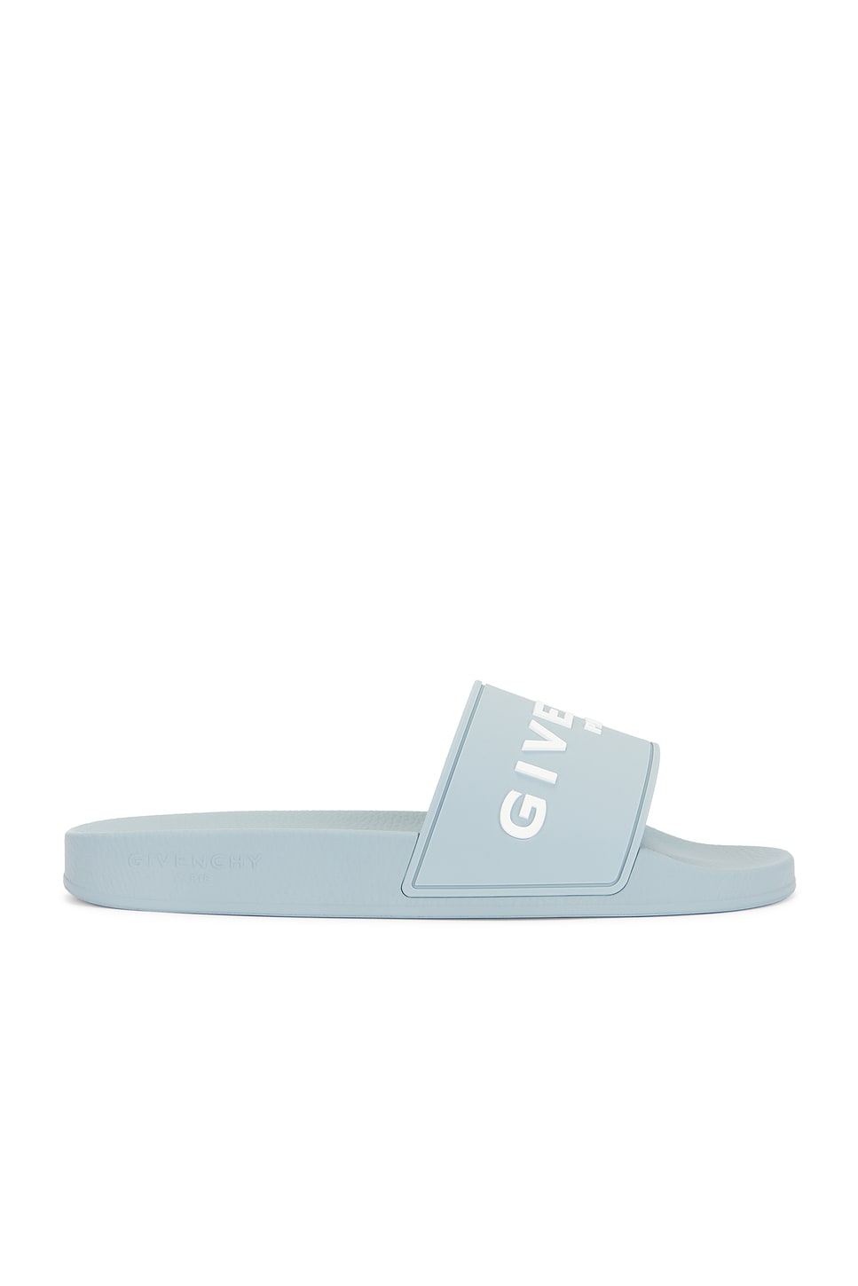 Shop Givenchy Slide Flat Sandals In Sky Blue