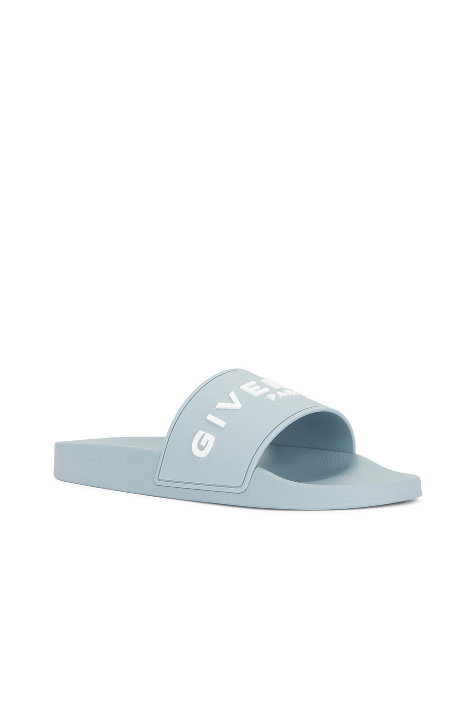 Shop Givenchy Slide Flat Sandals In Sky Blue