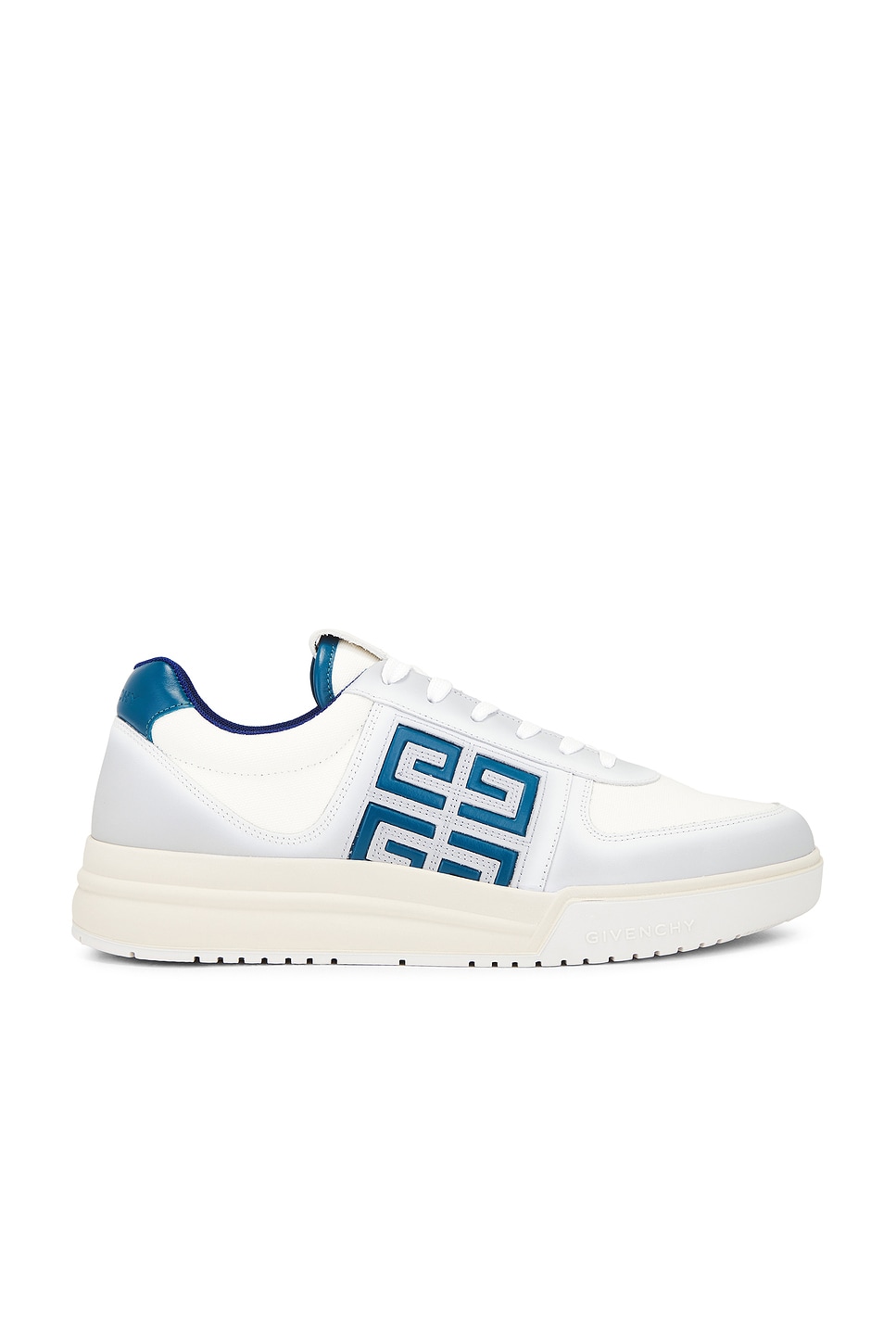 Image 1 of Givenchy G4 Low Top Sneakers in White & Blue