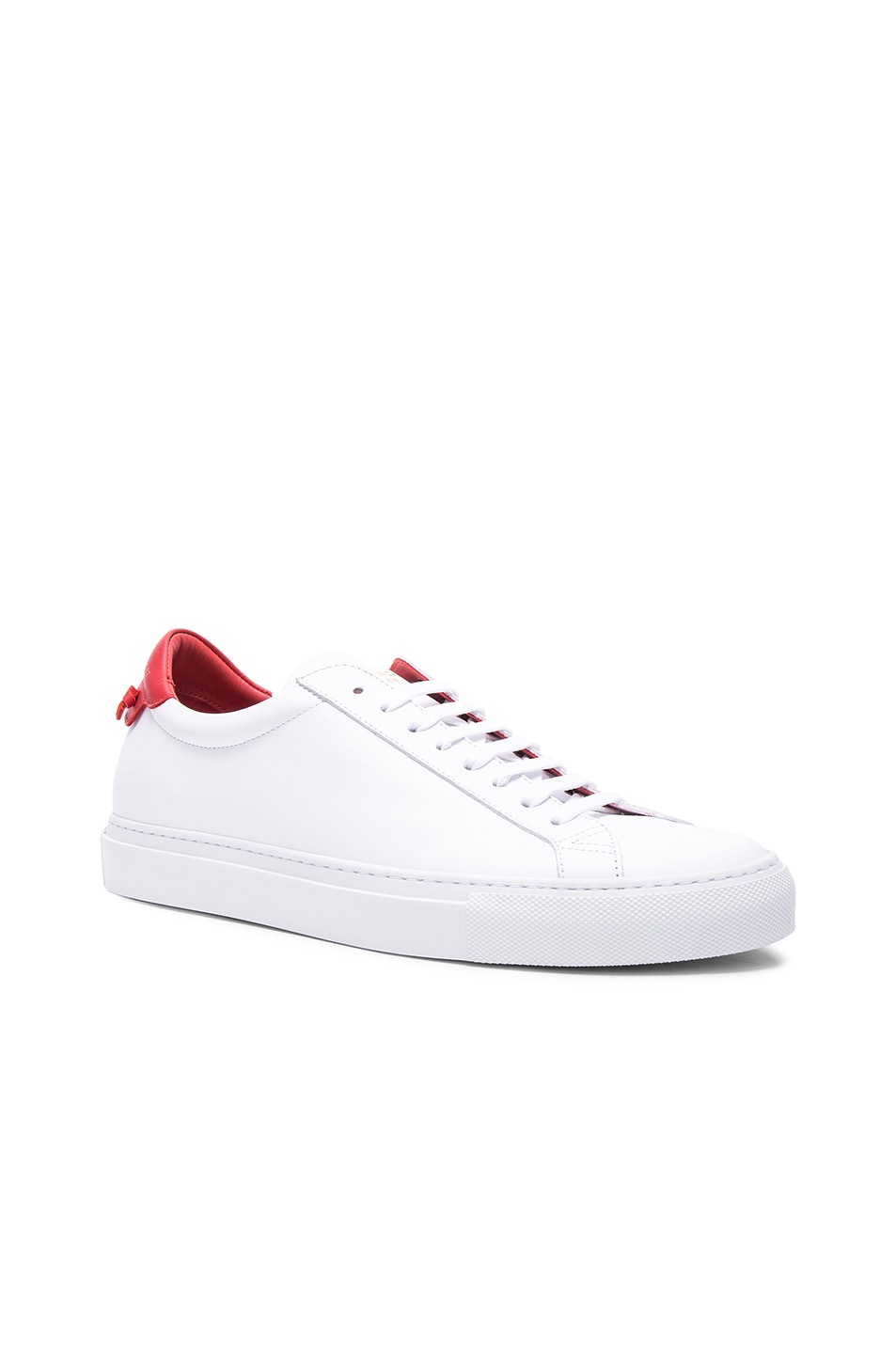 Image 1 of Givenchy Knots Leather Low Sneakers in White & Red