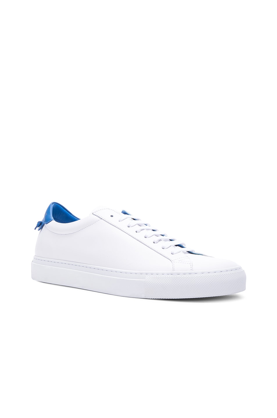 Image 1 of Givenchy Knots Leather Low Sneakers in White & Blue