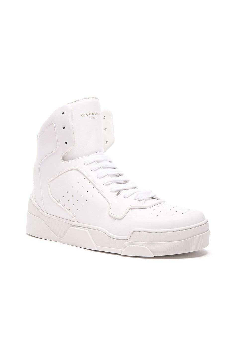 Image 1 of Givenchy Leather High Top Tyson Sneakers in White
