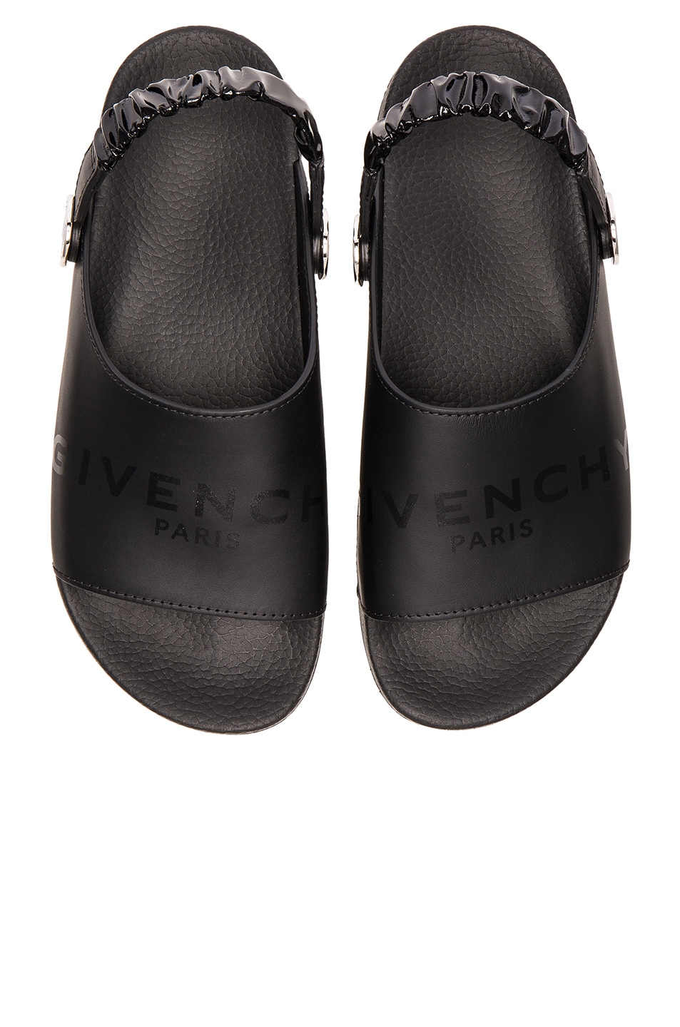 Image 1 of Givenchy Leather Slide Strap Sandals in Black