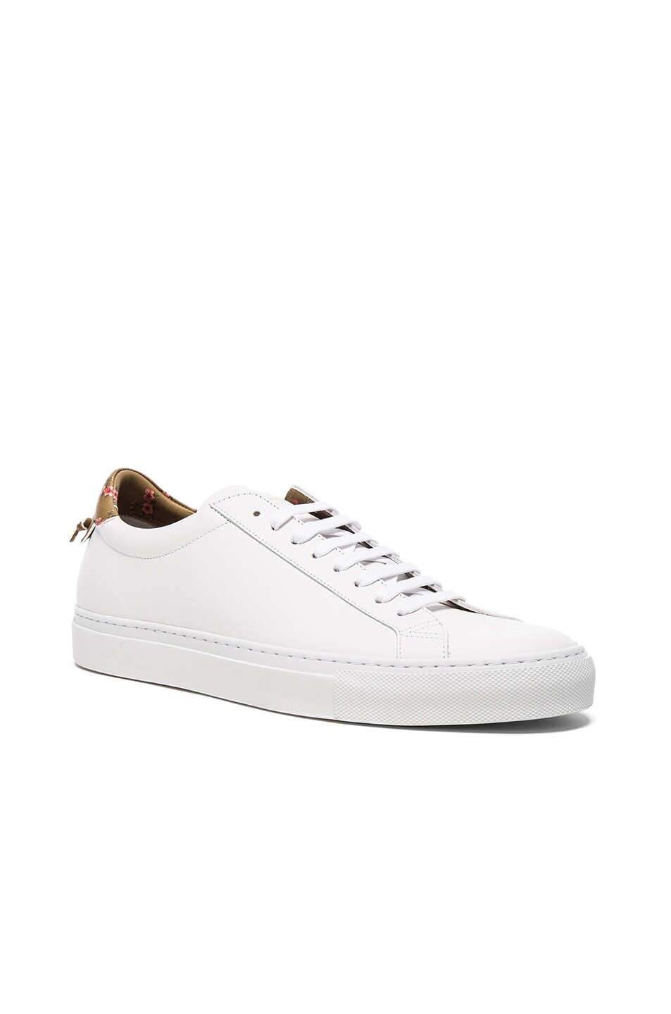 Image 1 of Givenchy Leather Knots Urban Low Floral Print Sneakers in White & Beige