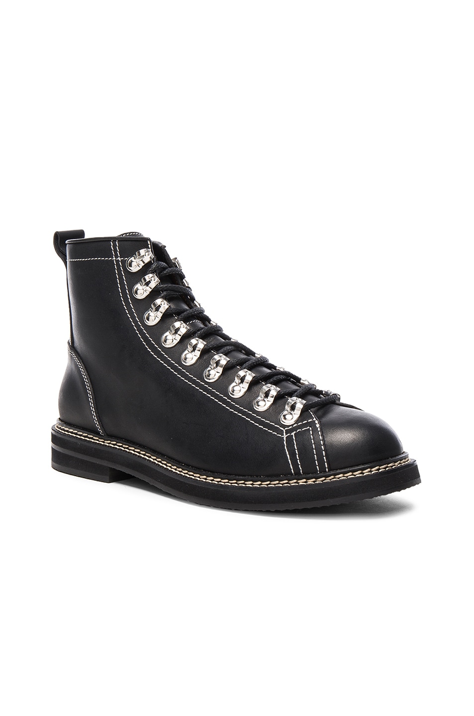 Image 1 of Givenchy Lace Up Leather Boots in Black