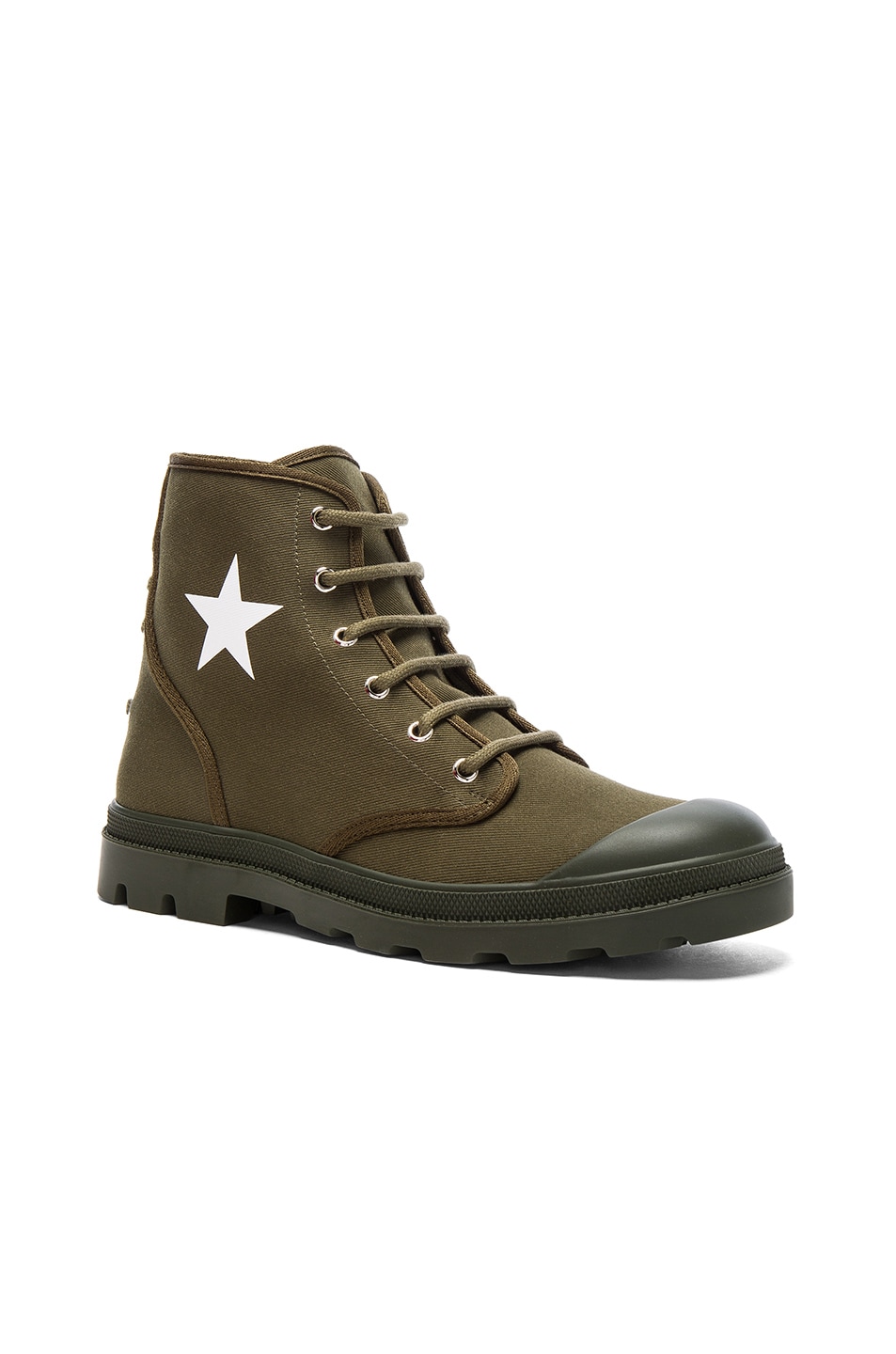 Image 1 of Givenchy Canvas Star Sneaker Boots in Khaki