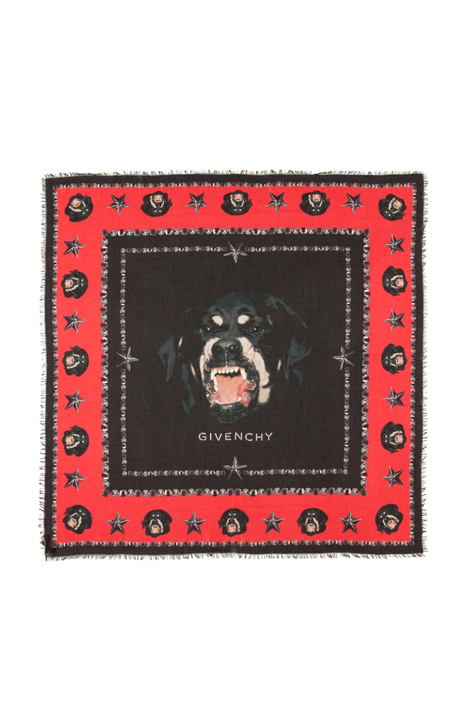 Image 1 of Givenchy Rottweiler Scarf in Black & Red