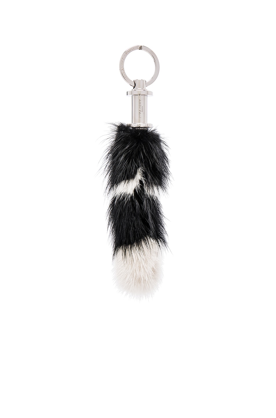 Image 1 of Givenchy Raccoon Fur Key Ring in Black & White