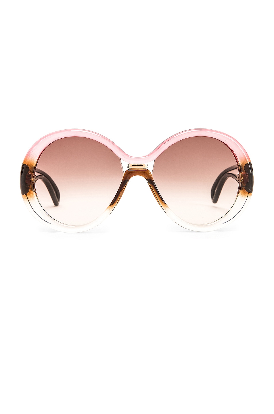Image 1 of Givenchy Round Sunglasses in Brown & Peach