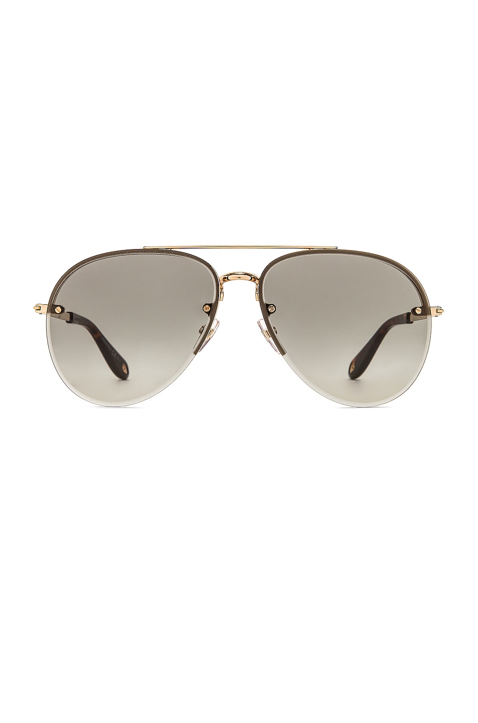 Image 1 of Givenchy Metal Aviator Sunglasses in Gold & Dark Grey Gradient
