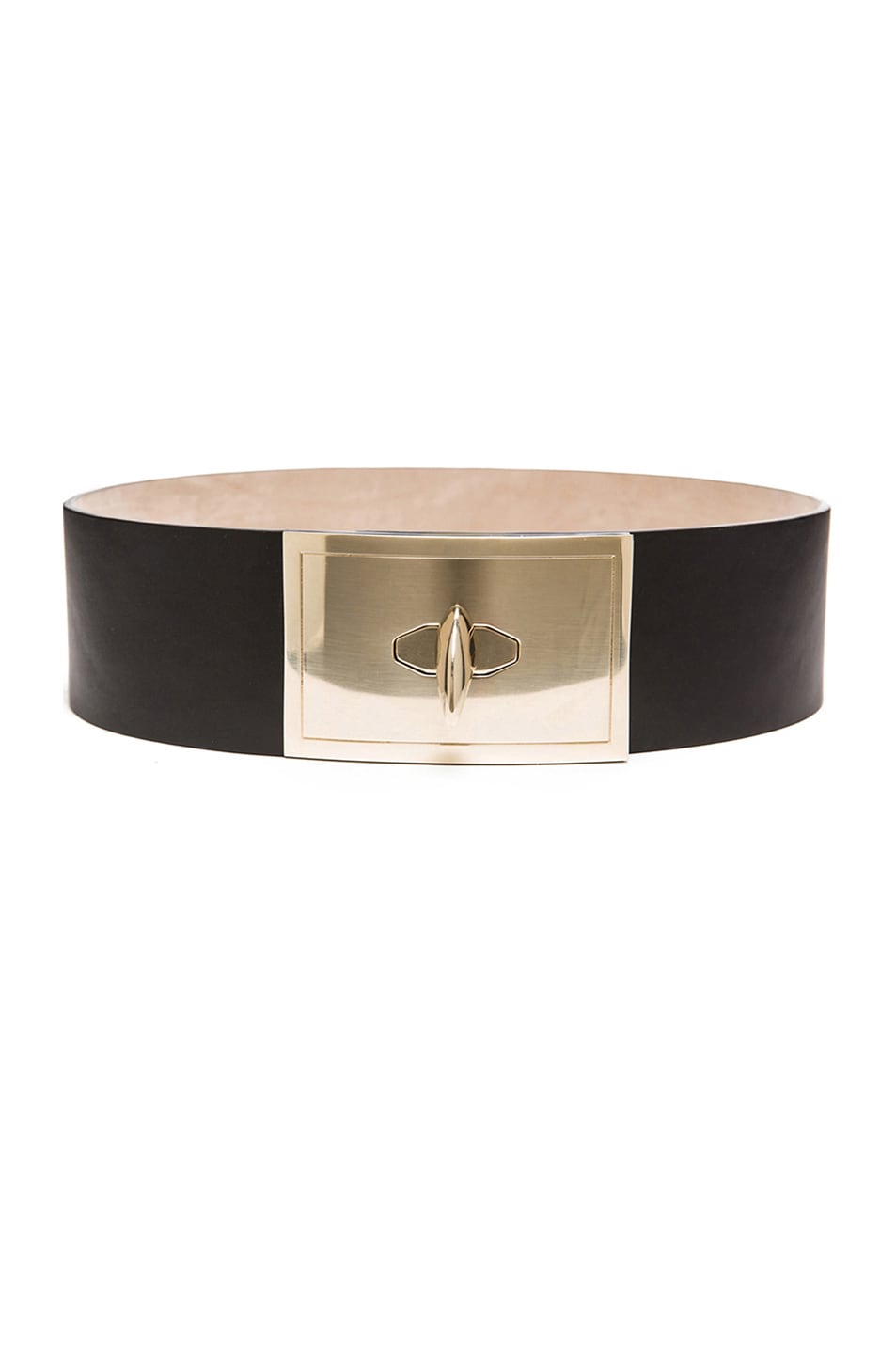 Image 1 of Givenchy Wide Shark Lock Leather Belt in Black