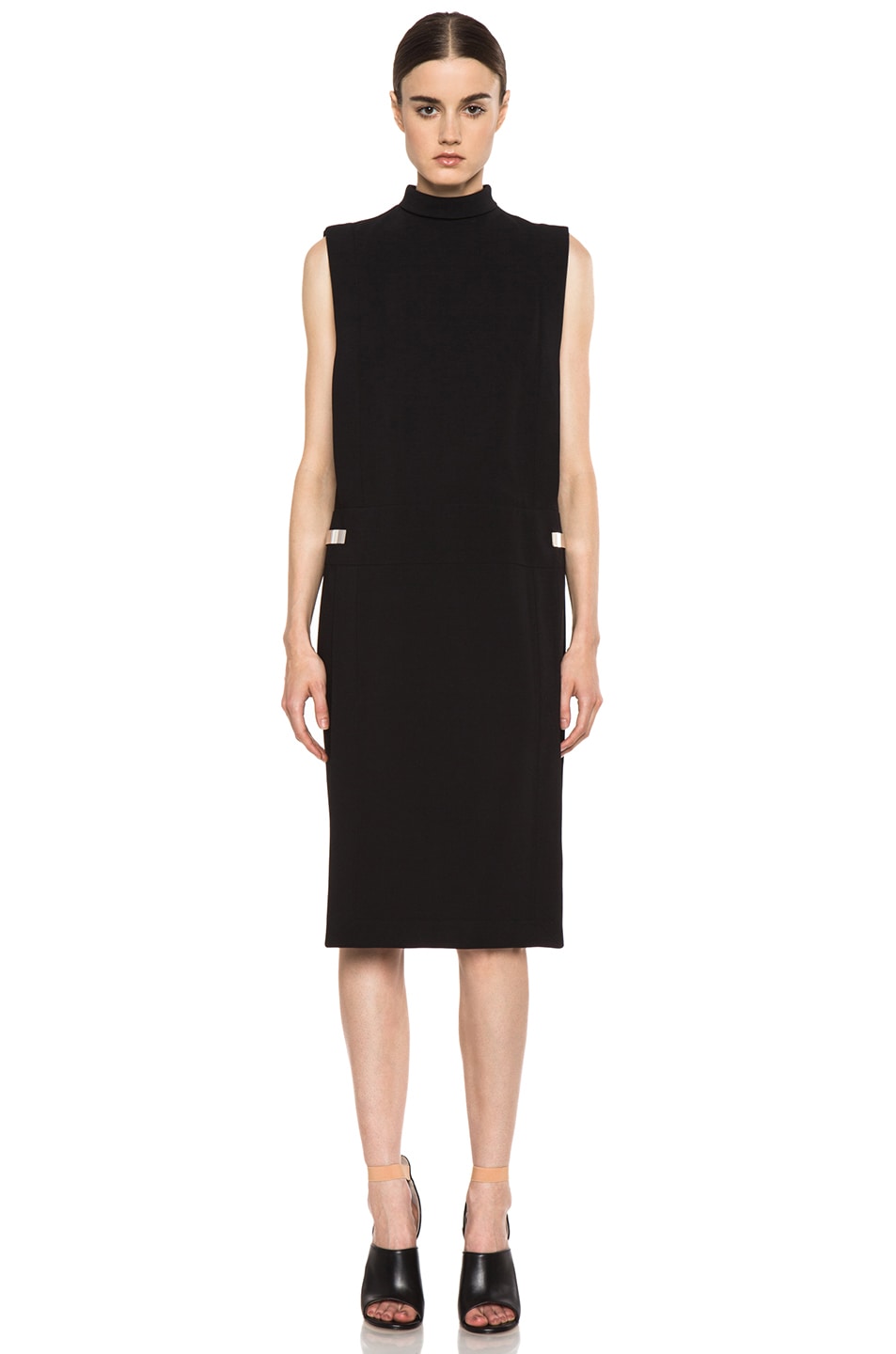 Image 1 of Givenchy Metal Side Viscose Silk Dress in Black