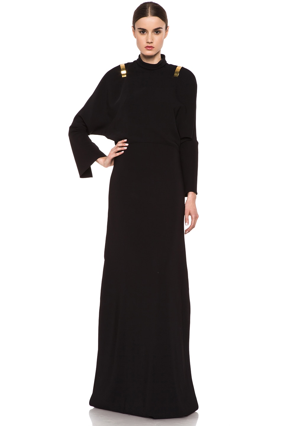 Image 1 of Givenchy Stretch Cady Open Back Viscose Gown in Black