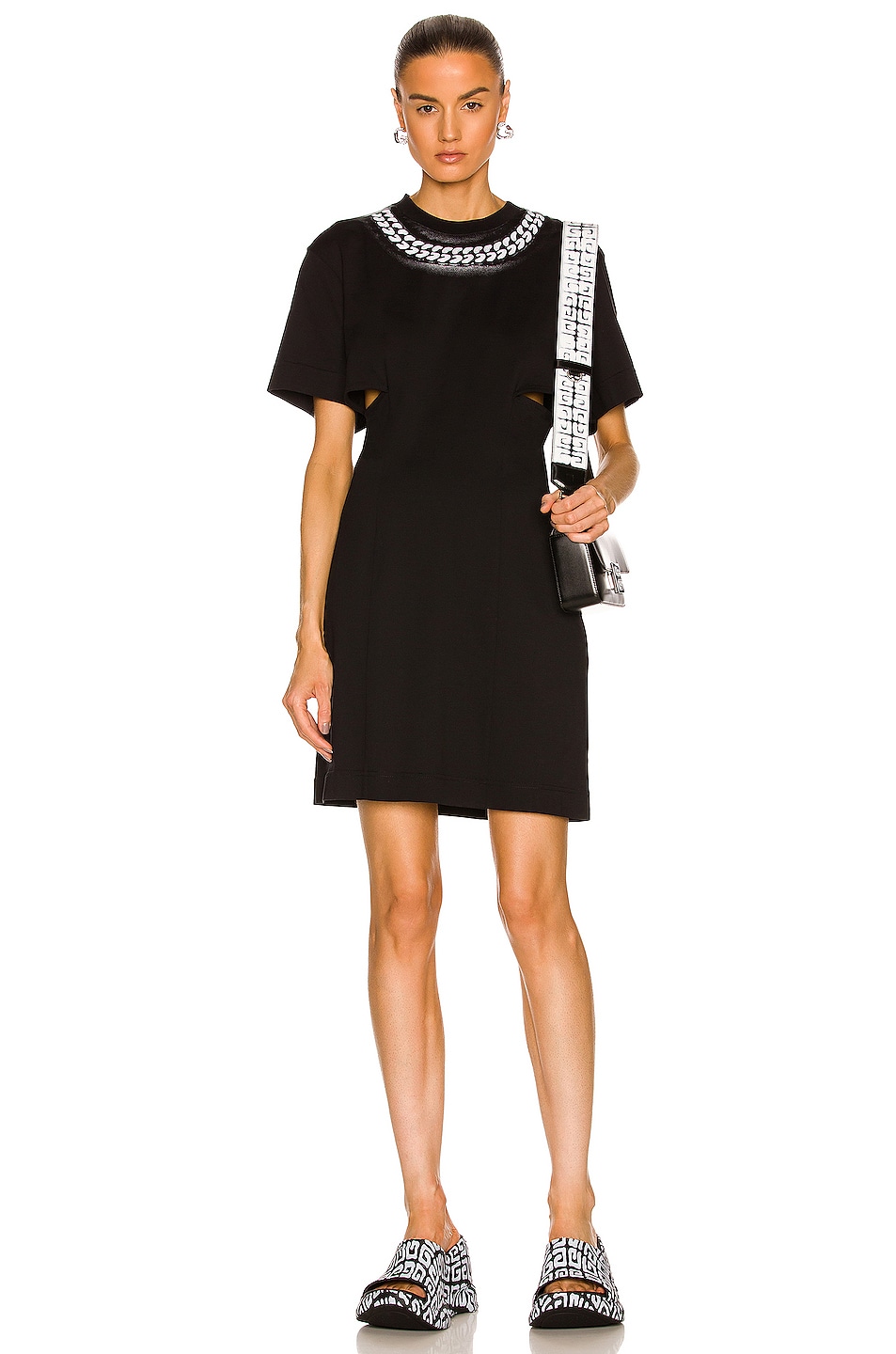 Image 1 of Givenchy Spray Chain T-Shirt Dress in Black