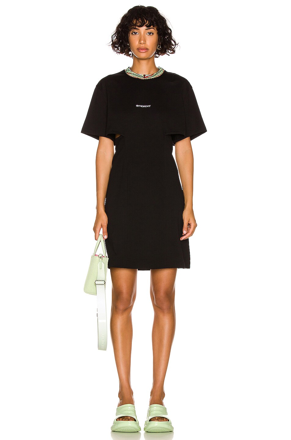 Image 1 of Givenchy Side Opening T-Shirt Dress in Black