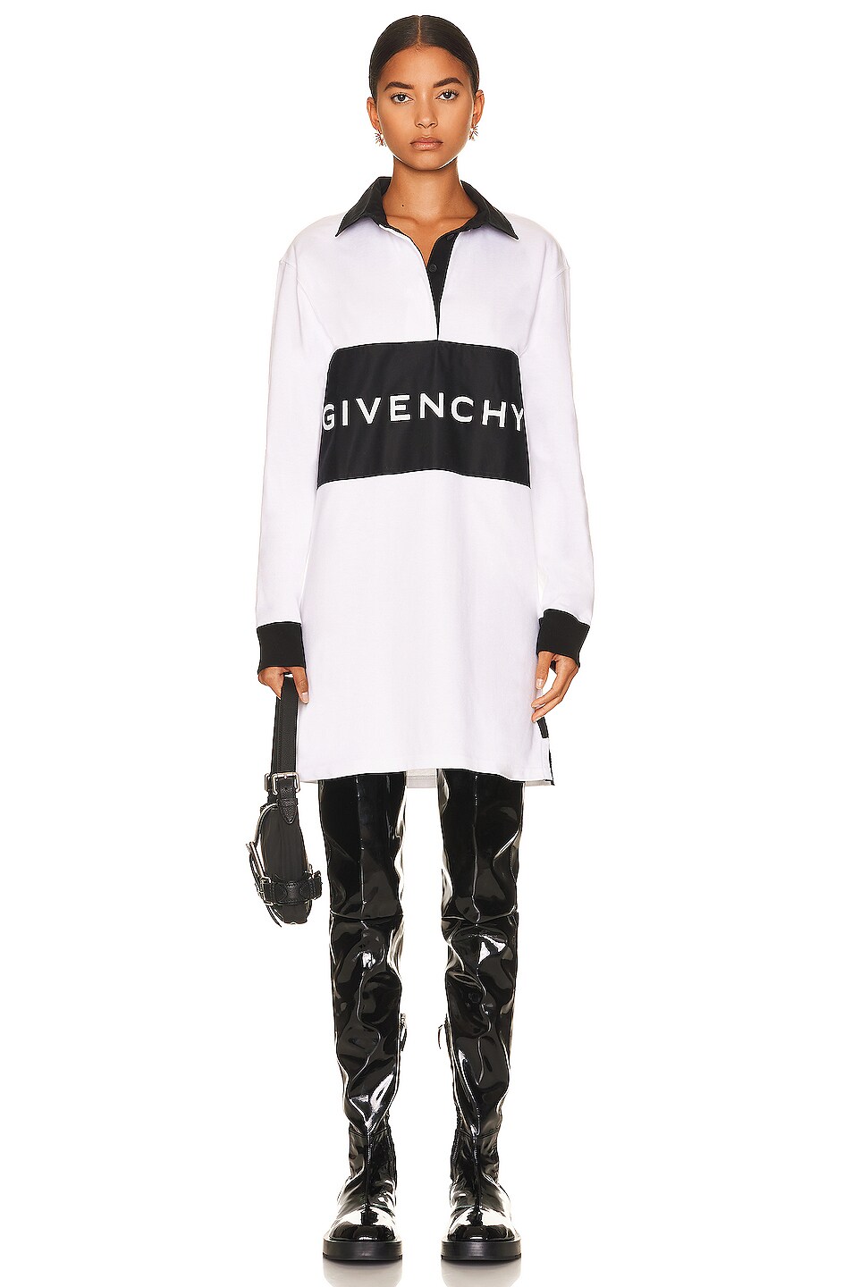 Image 1 of Givenchy Bi Color Mini Dress in White & Black
