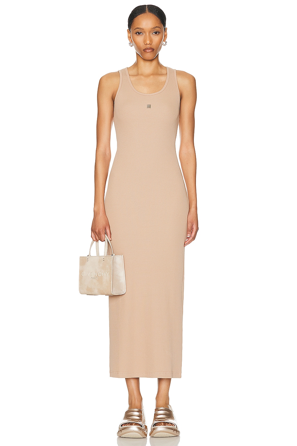 Image 1 of Givenchy Rib Tank Dress in Beige Cappuccino