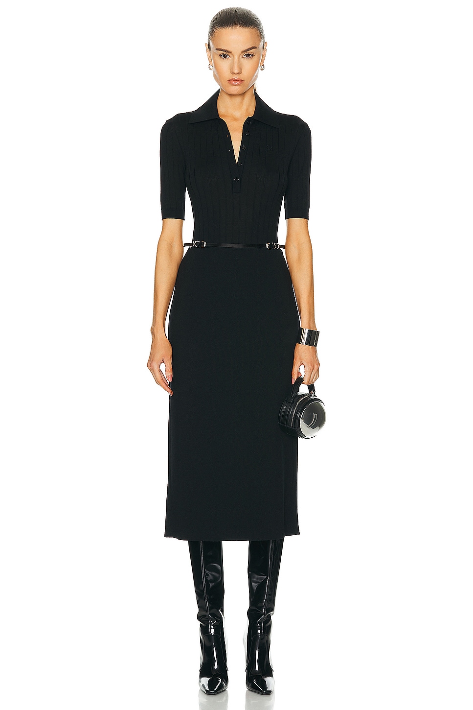 Image 1 of Givenchy Silk Ribbed Dress in Black