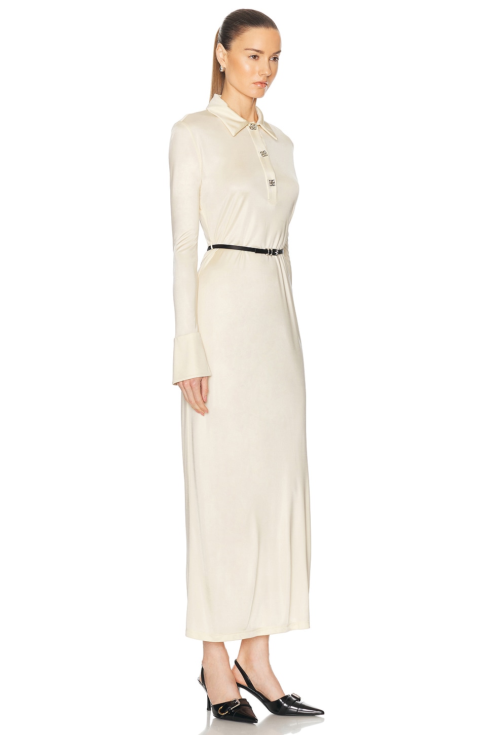 Shop Givenchy Belted Maxi Dress In Ivory