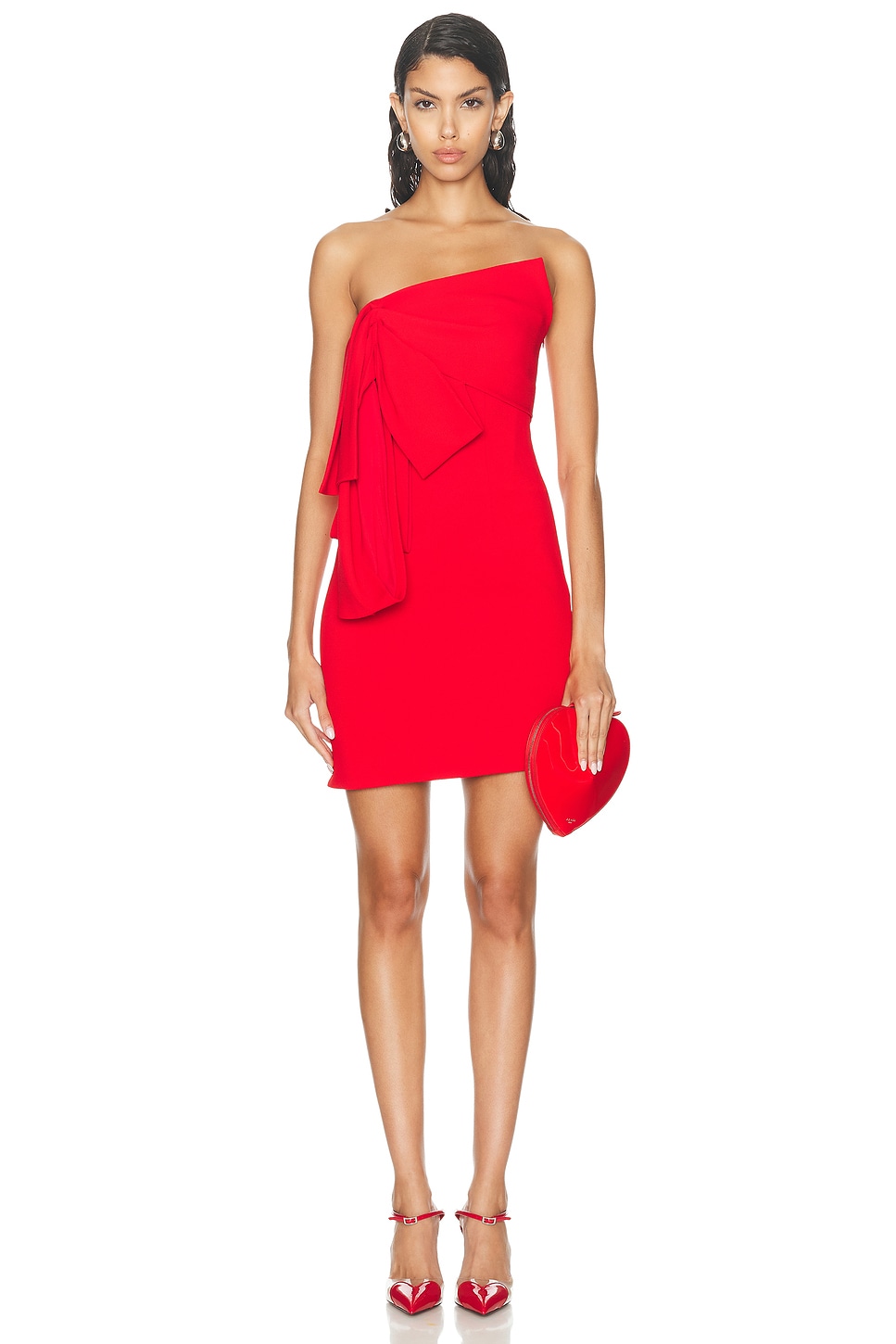 Image 1 of Givenchy Strapless Mini Dress in Vermillion