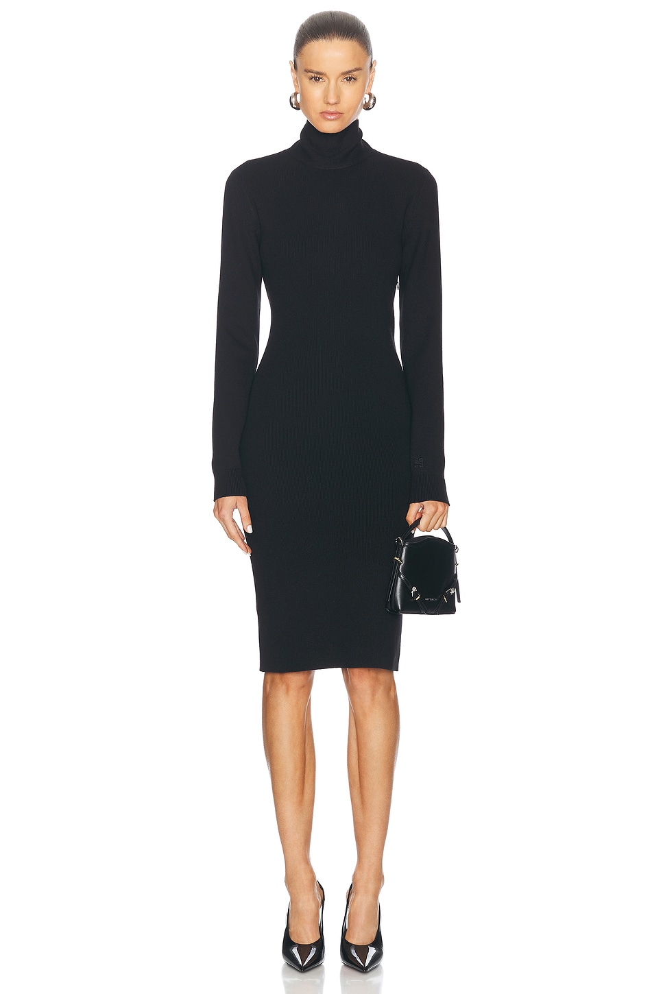 Image 1 of Givenchy Backless Long Sleeve Dress in Black