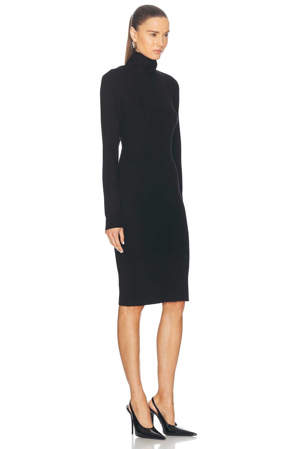 Shop Givenchy Backless Long Sleeve Dress In Black