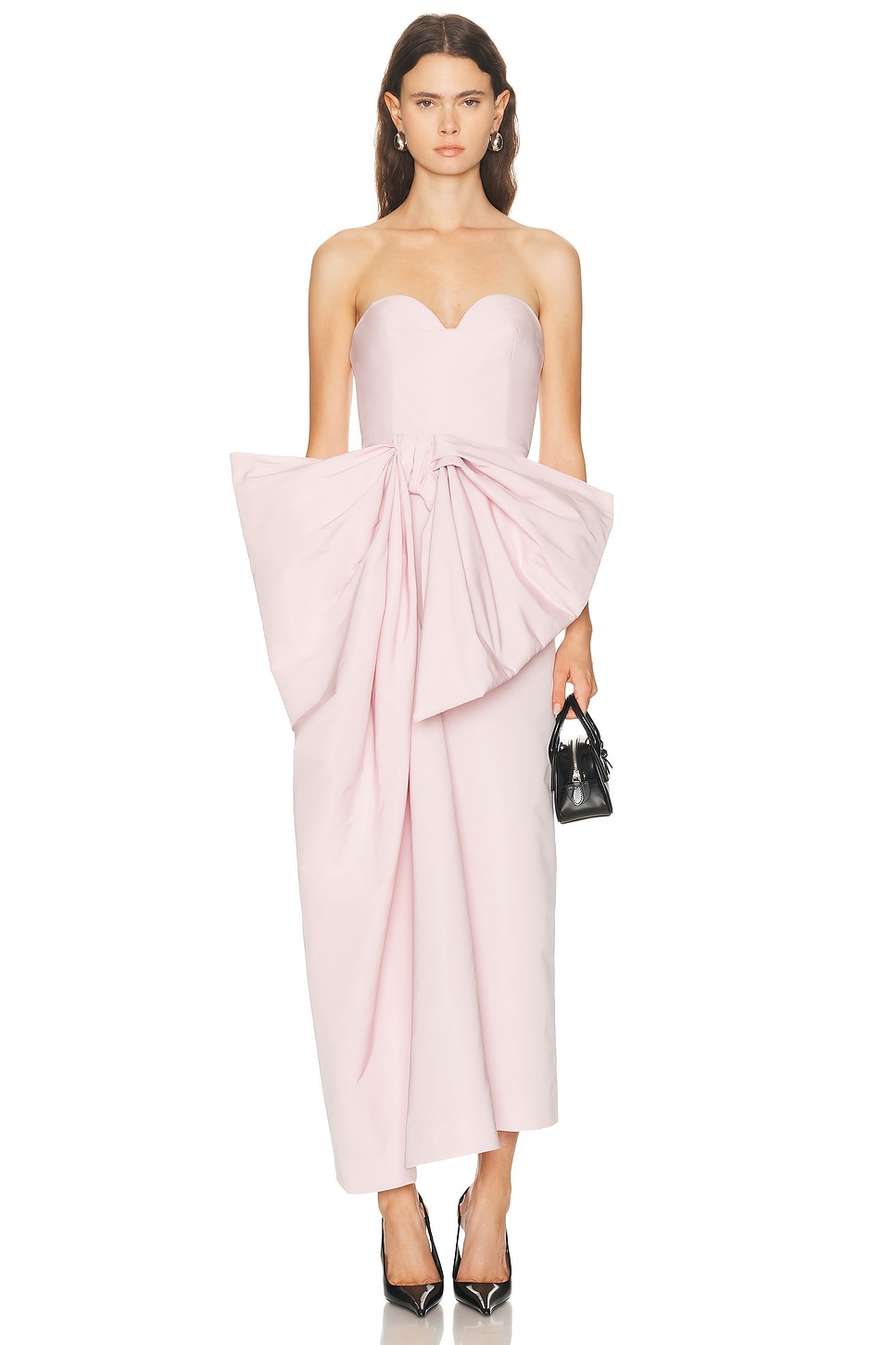 Image 1 of Givenchy Long Bustier Bow Dress in Light Pink