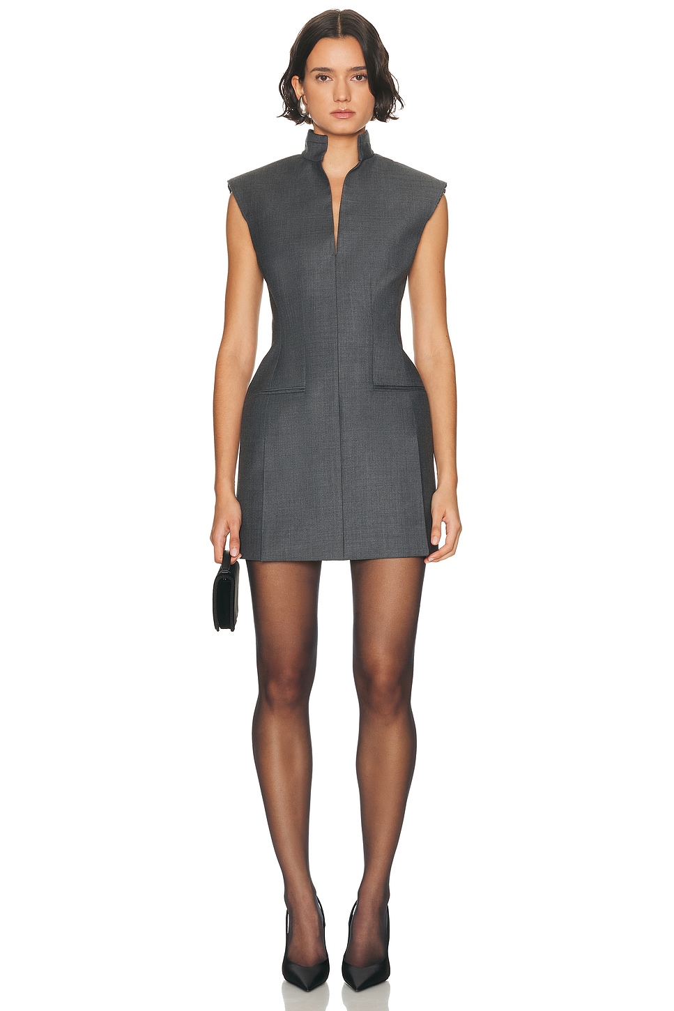 Image 1 of Givenchy Sleeveless Jacket Dress in Grey Mix
