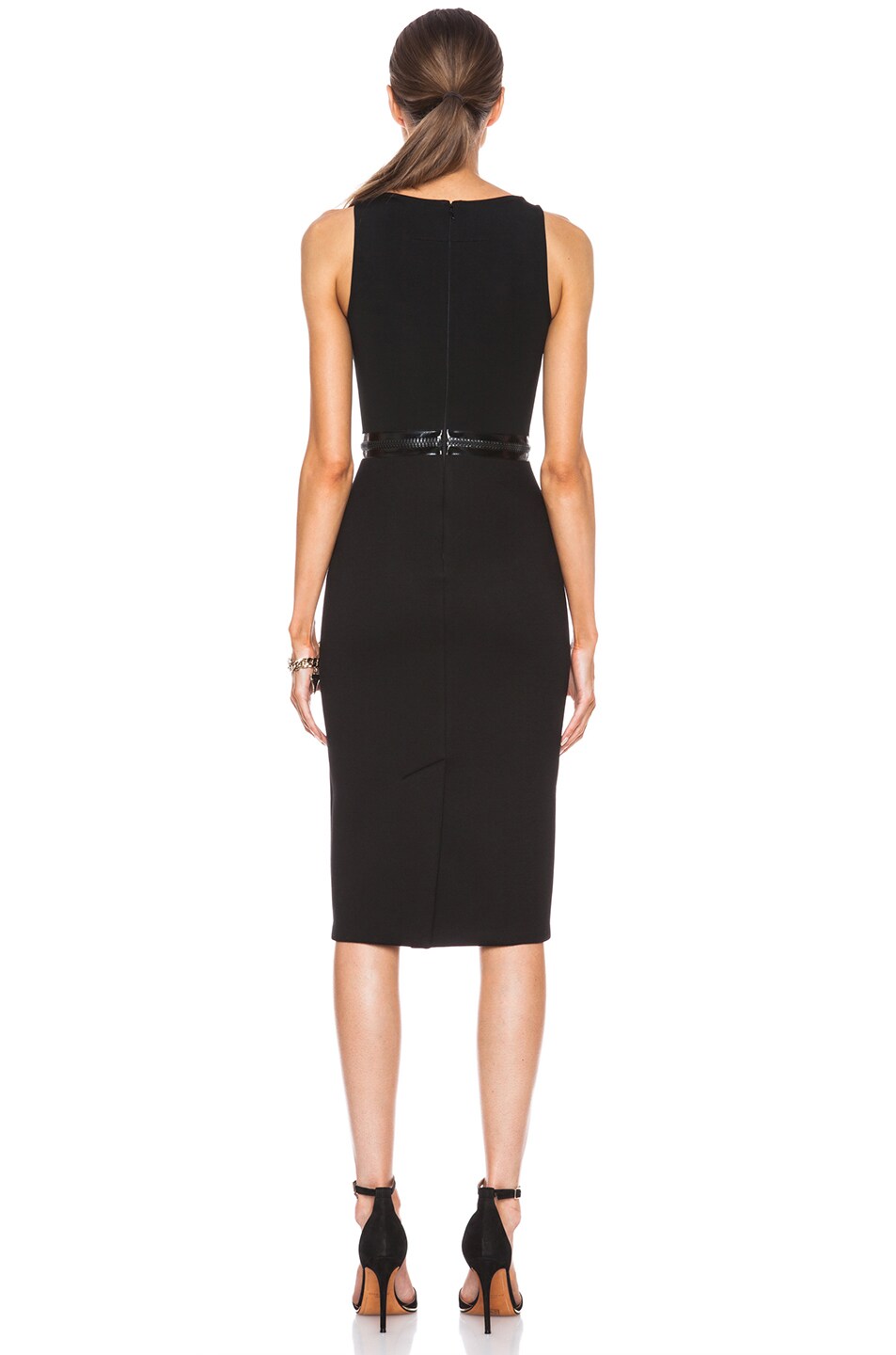 Givenchy Neoprene Dress with Lacquered Zip Detail in Black | FWRD